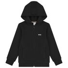 Boys Black Logo Tracksuit, 1, hi-res