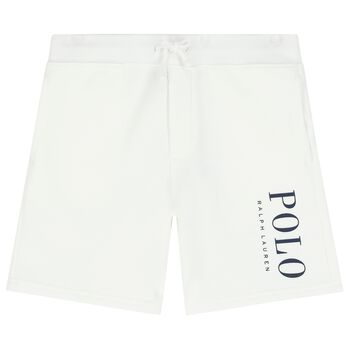 Boys White Logo Shorts
