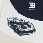 Boys Navy Blue, White & Beige Logo T-Shirt, 1, hi-res