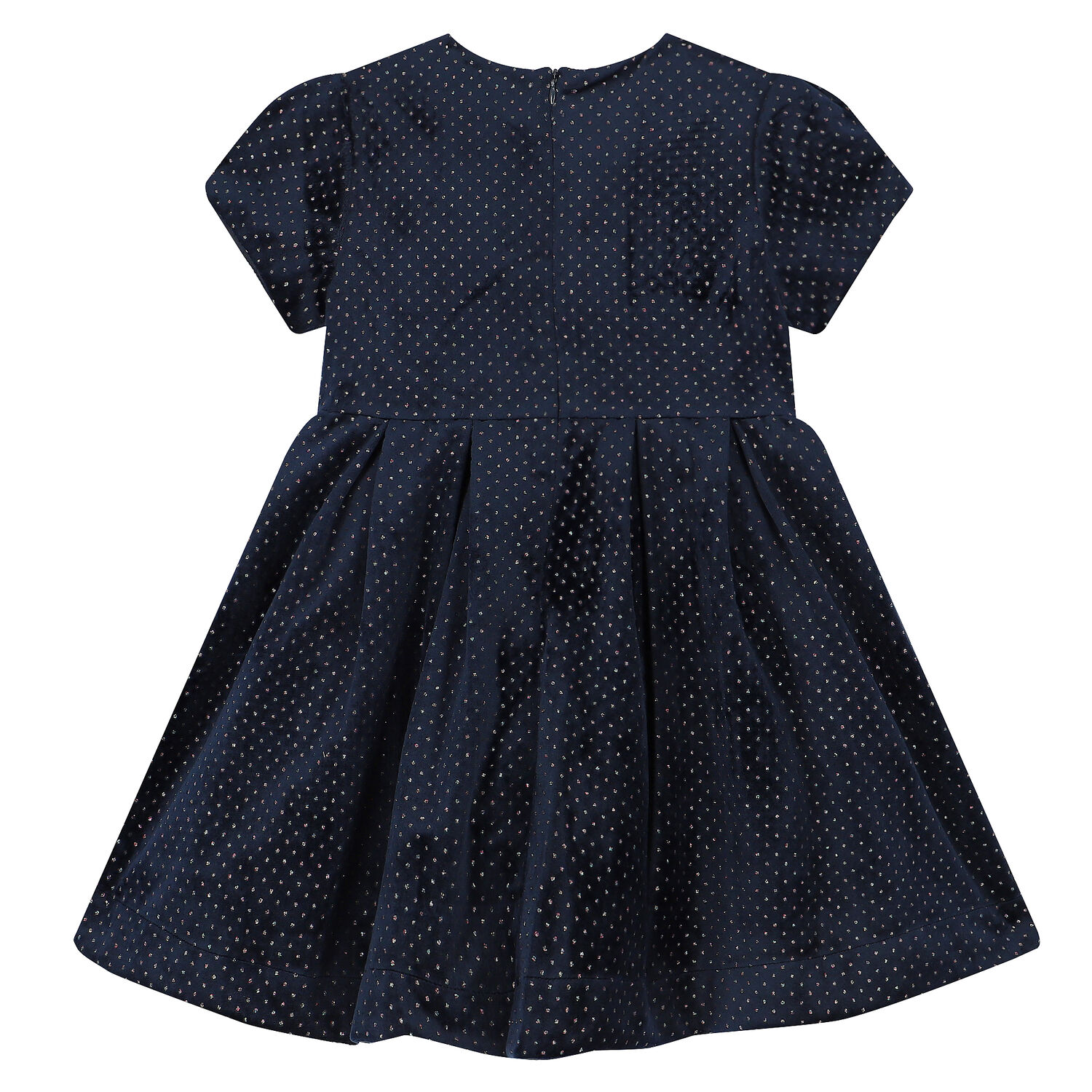 Girls Navy Blue Sparkle Dress, 2, hi-res