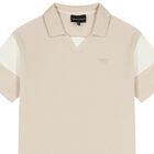 Boys Beige Logo Polo Shirt, 1, hi-res