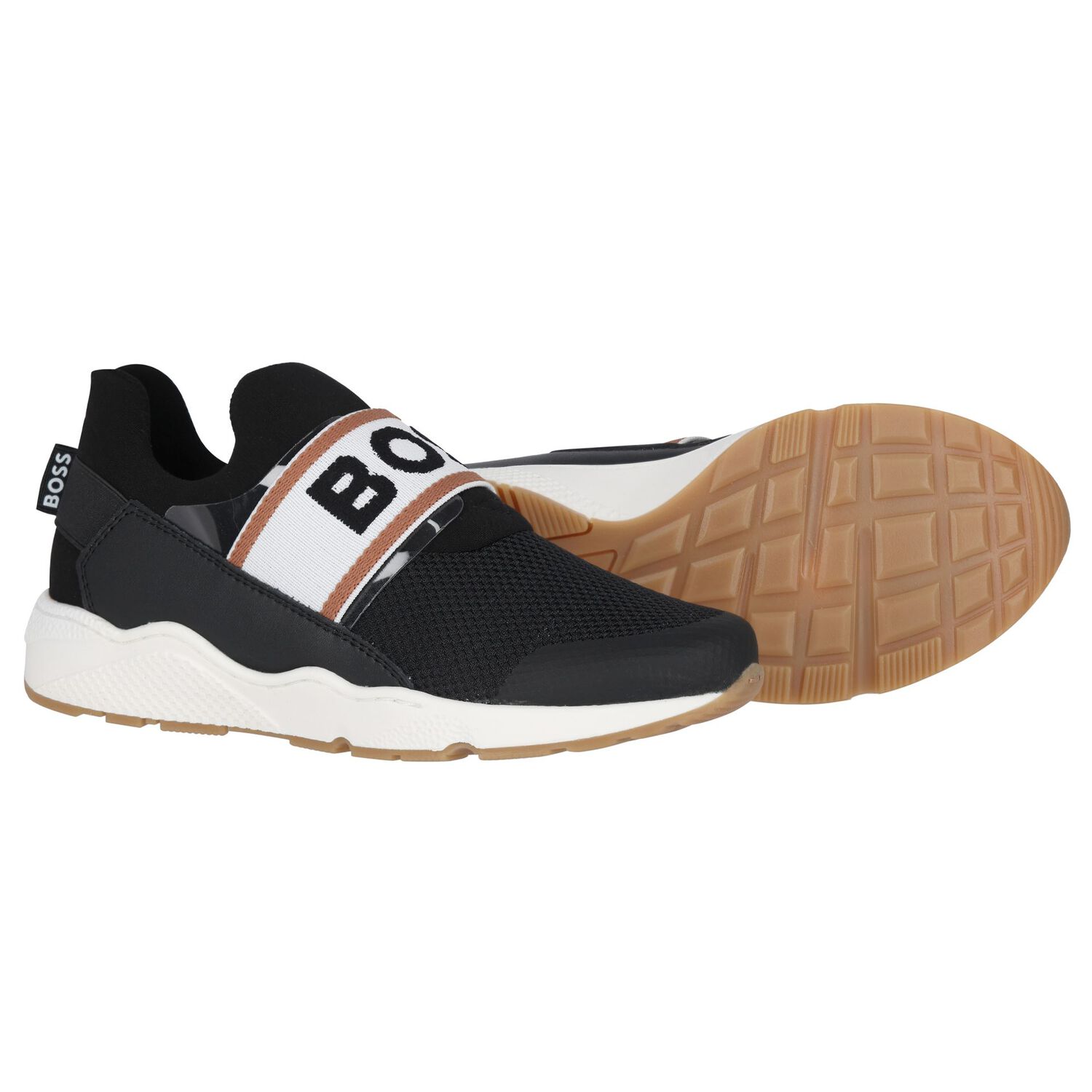 Boys Black Logo Trainers, 1, hi-res image number null