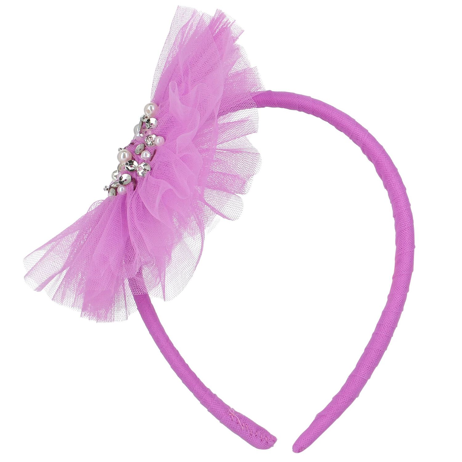 Girls Violet Tulle Headband, 1, hi-res image number null