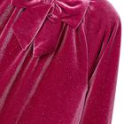 Girls Pink Sparkly Velour Dress, 1, hi-res