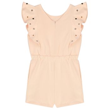 Girls Pink Logo Playsuit