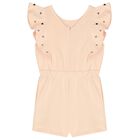 Girls Pink Logo Playsuit, 1, hi-res