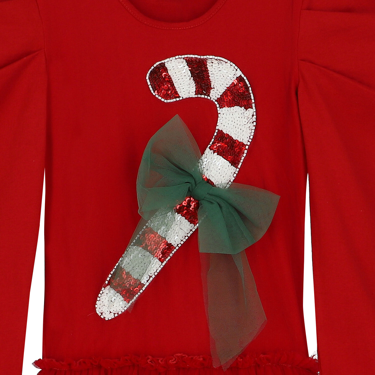 Girls Red Embellished Candy Tulle Dress, 1, hi-res image number null
