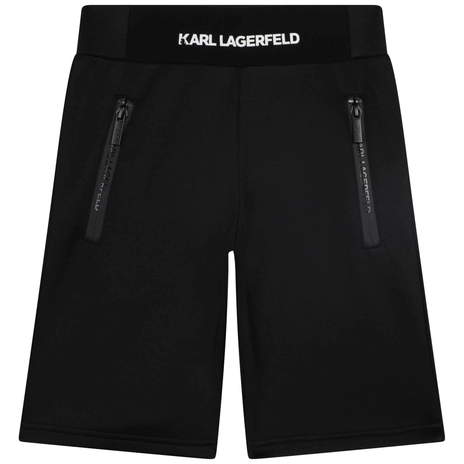 Boys Black Logo Shorts, 1, hi-res