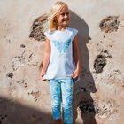 Girls White & Blue Butterfly Leggings Set, 1, hi-res