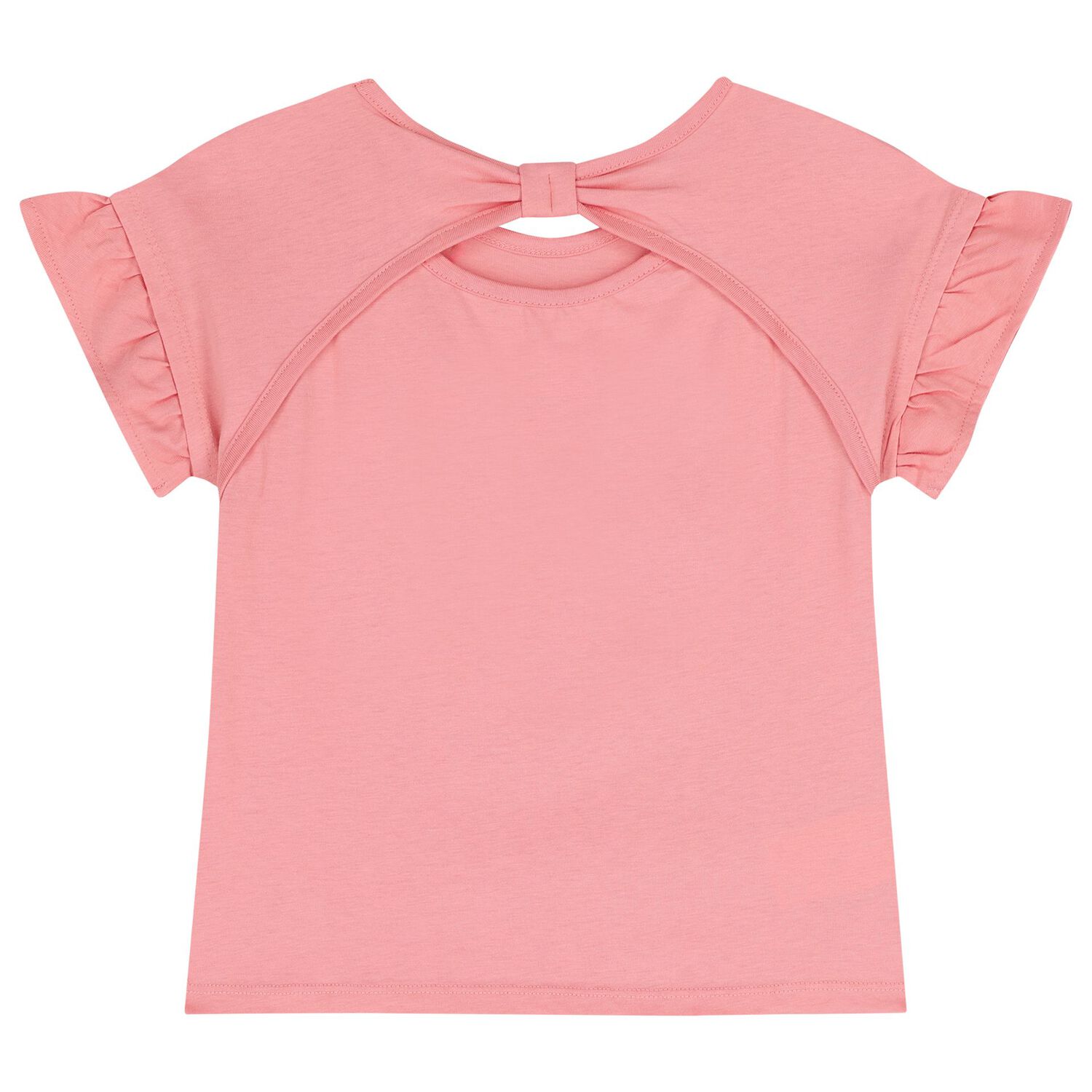 Girls Pink Embroidered Flower T-Shirt, 1, hi-res