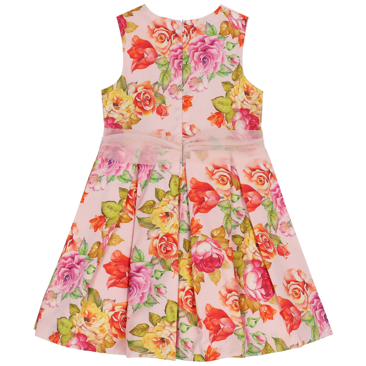 Girls Pink Floral Dress, 1, hi-res