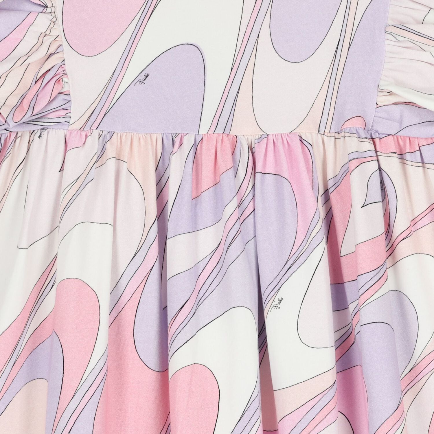 Girls Pink & White Ruffled Iride Dress, 1, hi-res