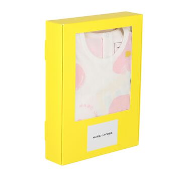 Younger Girls Ivory & Pink Daisy Dress