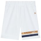 Boys White Logo Shorts Set, 1, hi-res