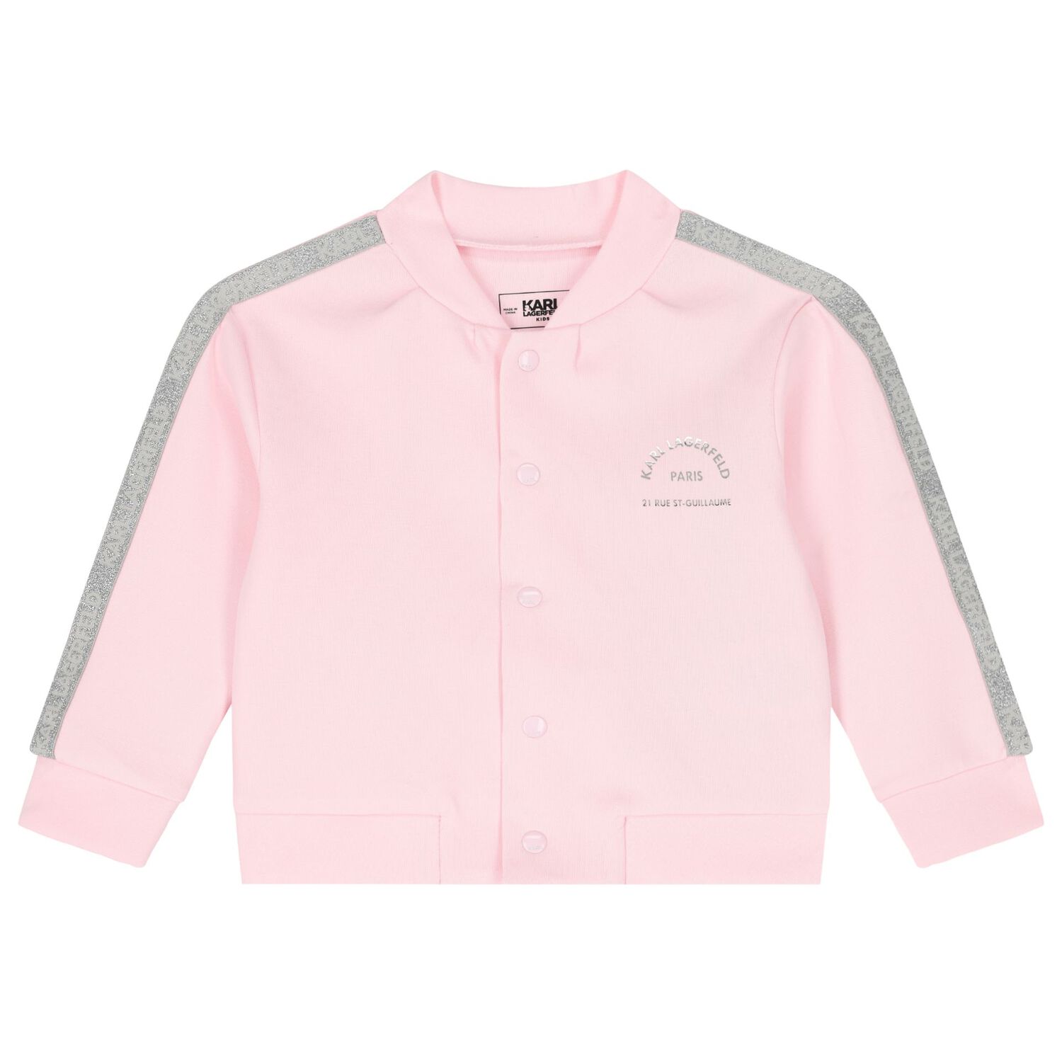 Girls Pink & White Logo Tracksuit Set, 1, hi-res image number null