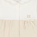 Baby Girls Ivory & Beige Logo Babygrow, 1, hi-res