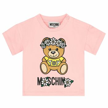 Younger Girls Pink Teddy T-Shirt