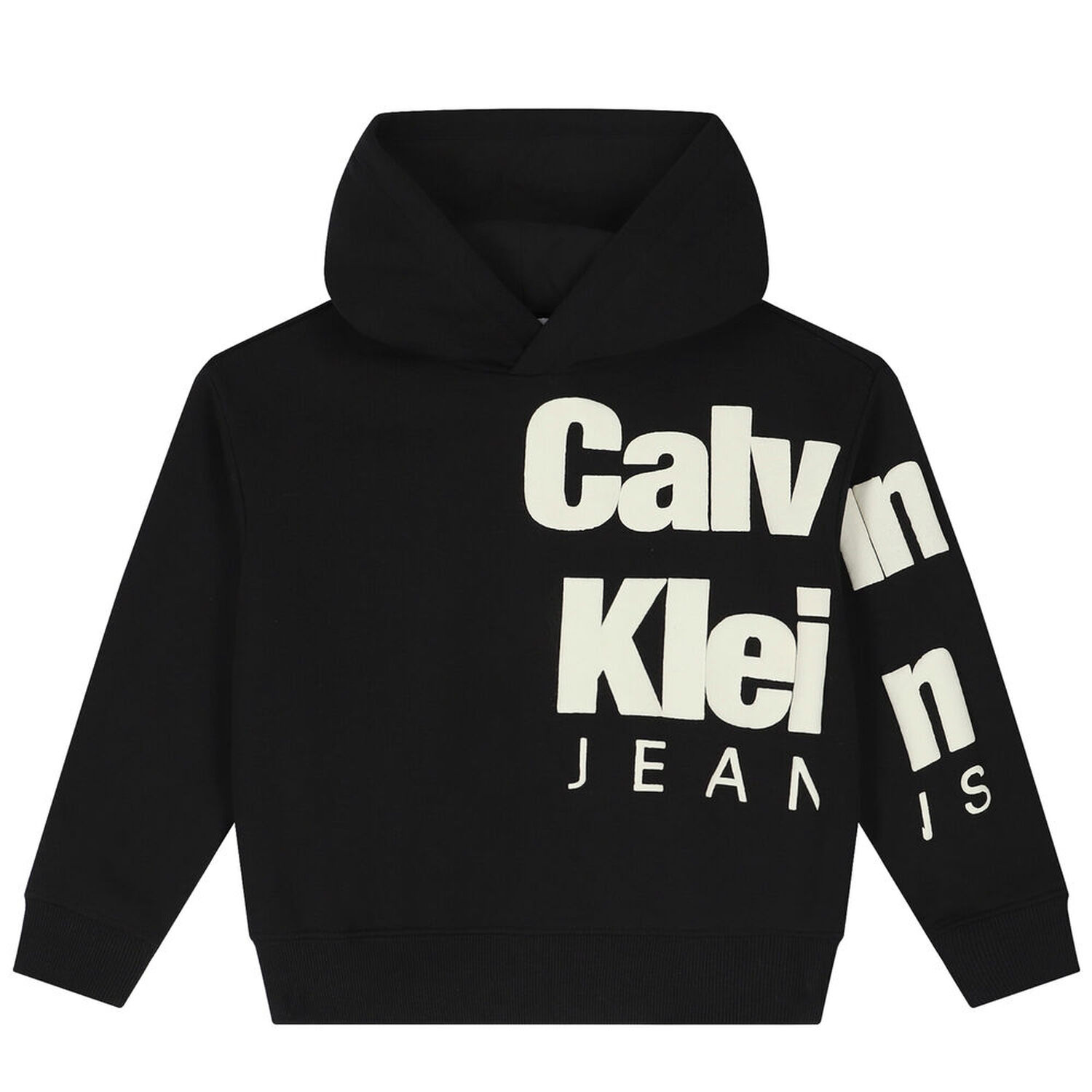 توب هودى أولاد بالشعار باللون الأسود, 1, hi-res