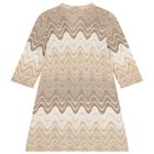 Girls Beige & Gold Striped Kaftan, 1, hi-res