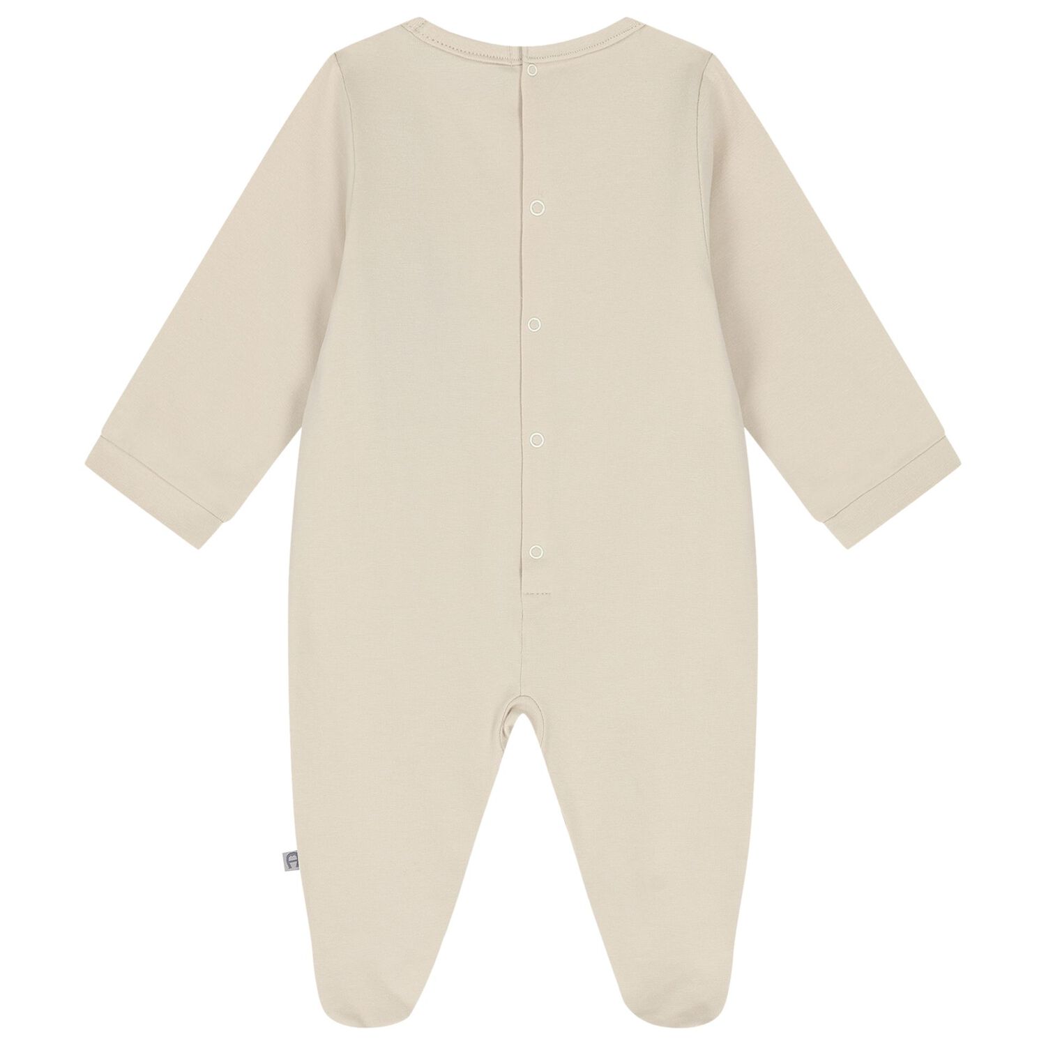 Beige Logo Babygrow, 1, hi-res