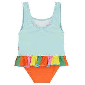 Younger Girls Blue Printed Swimsuit