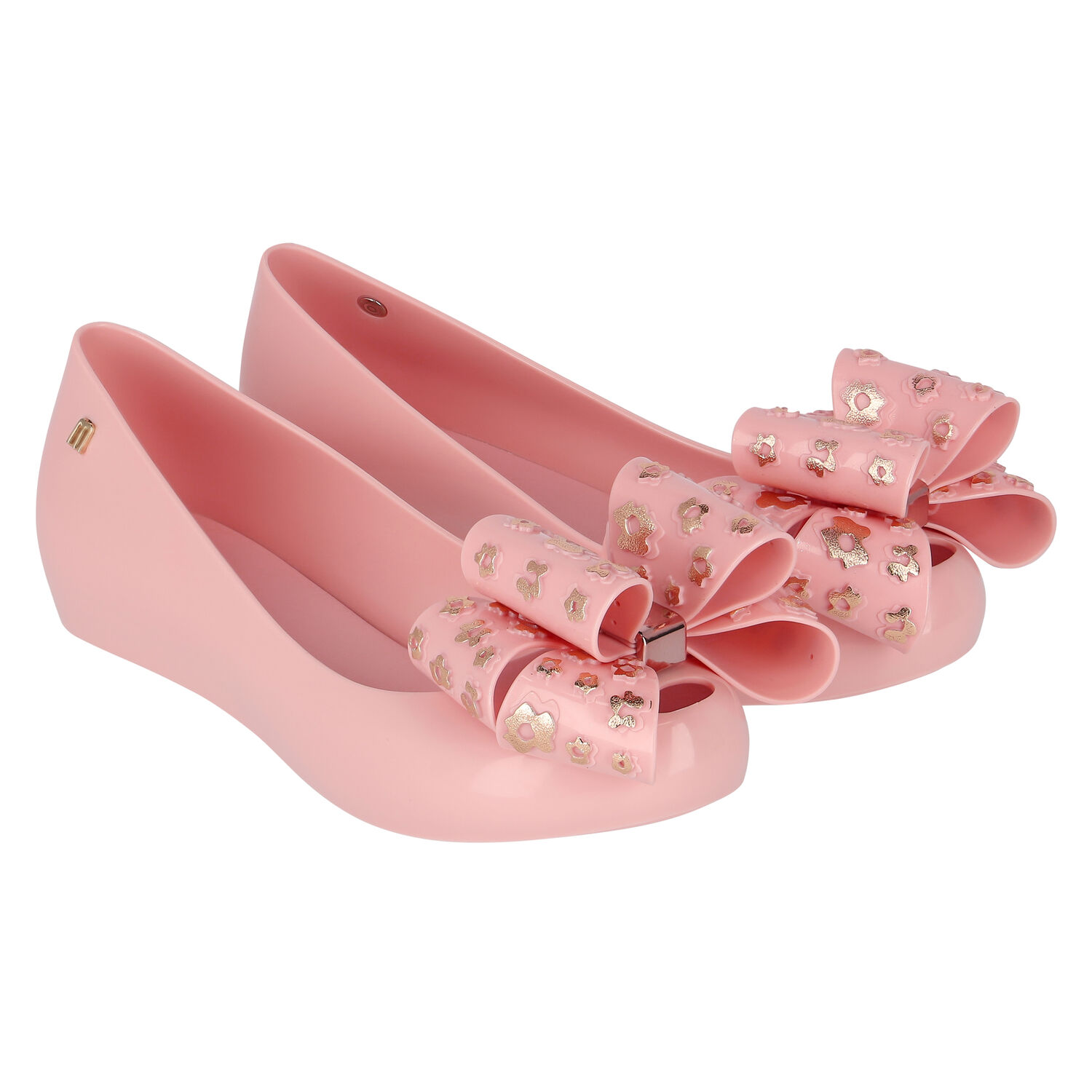 Girls Pink Bow Jelly Shoes, 1, hi-res