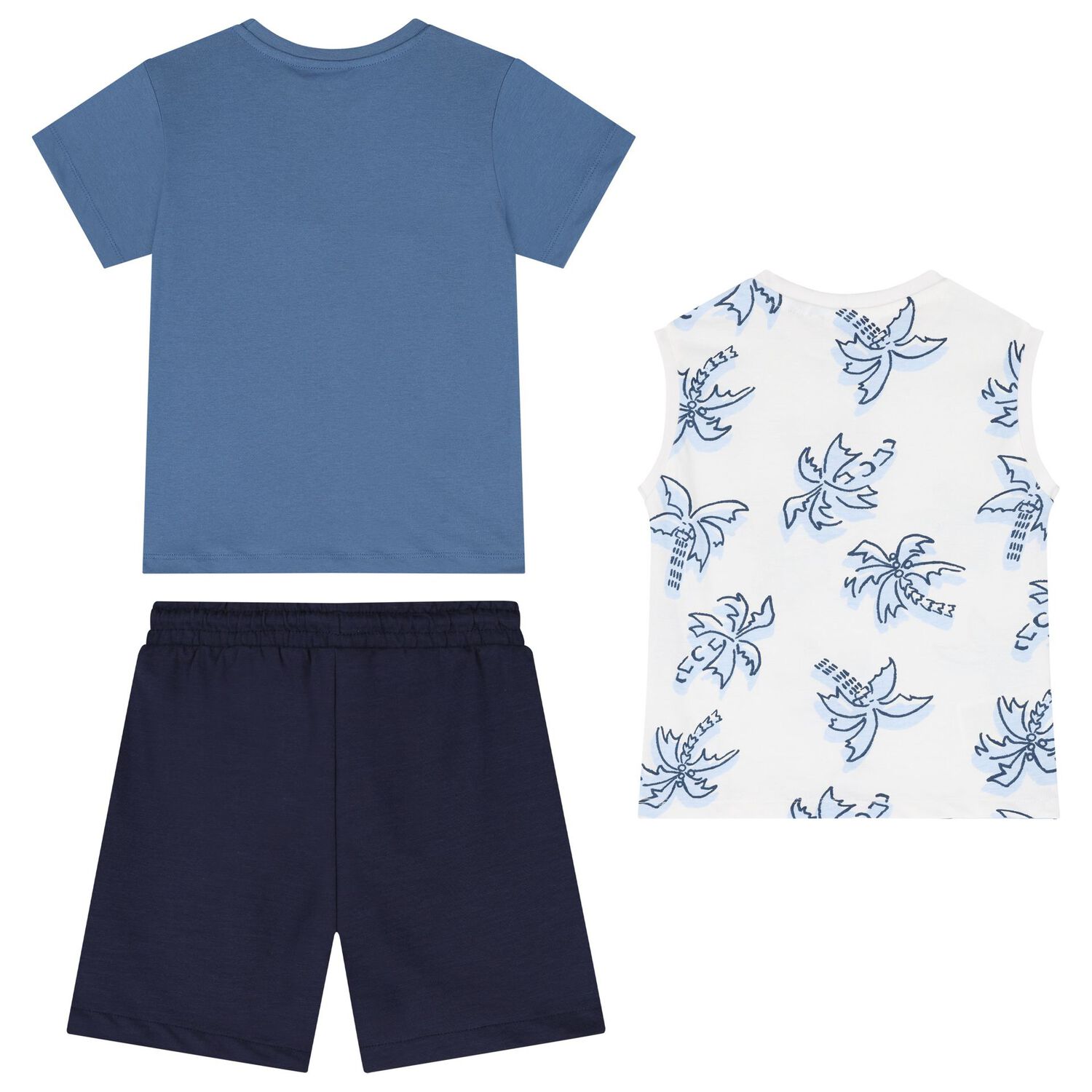 Boys Blue, White & Navy Blue Shorts Set, 2, hi-res