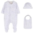 White & Blue Toile de Jouy Babygrow Gift Set, 1, hi-res