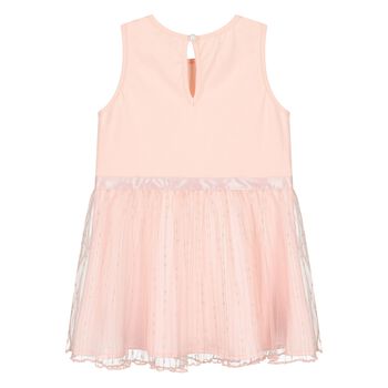 Younger Girls Pink Logo Sleeveless Dress