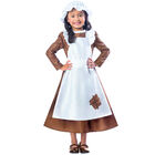 Girls White & Beige Victorian Costume, 1, hi-res