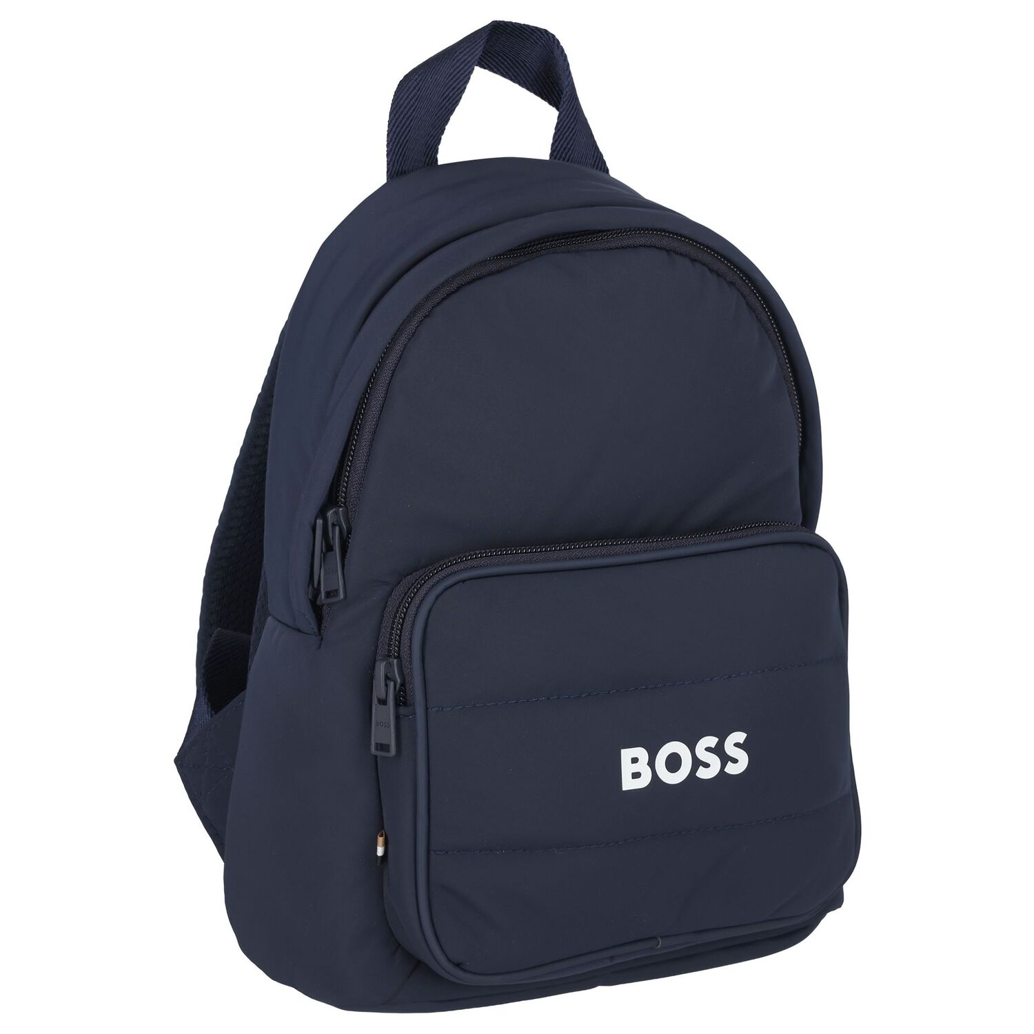 Boys Navy Blue Logo Backpack ( 27cm ), 1, hi-res