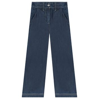 بنطلون بالشعار باللون الأزرق للبنات