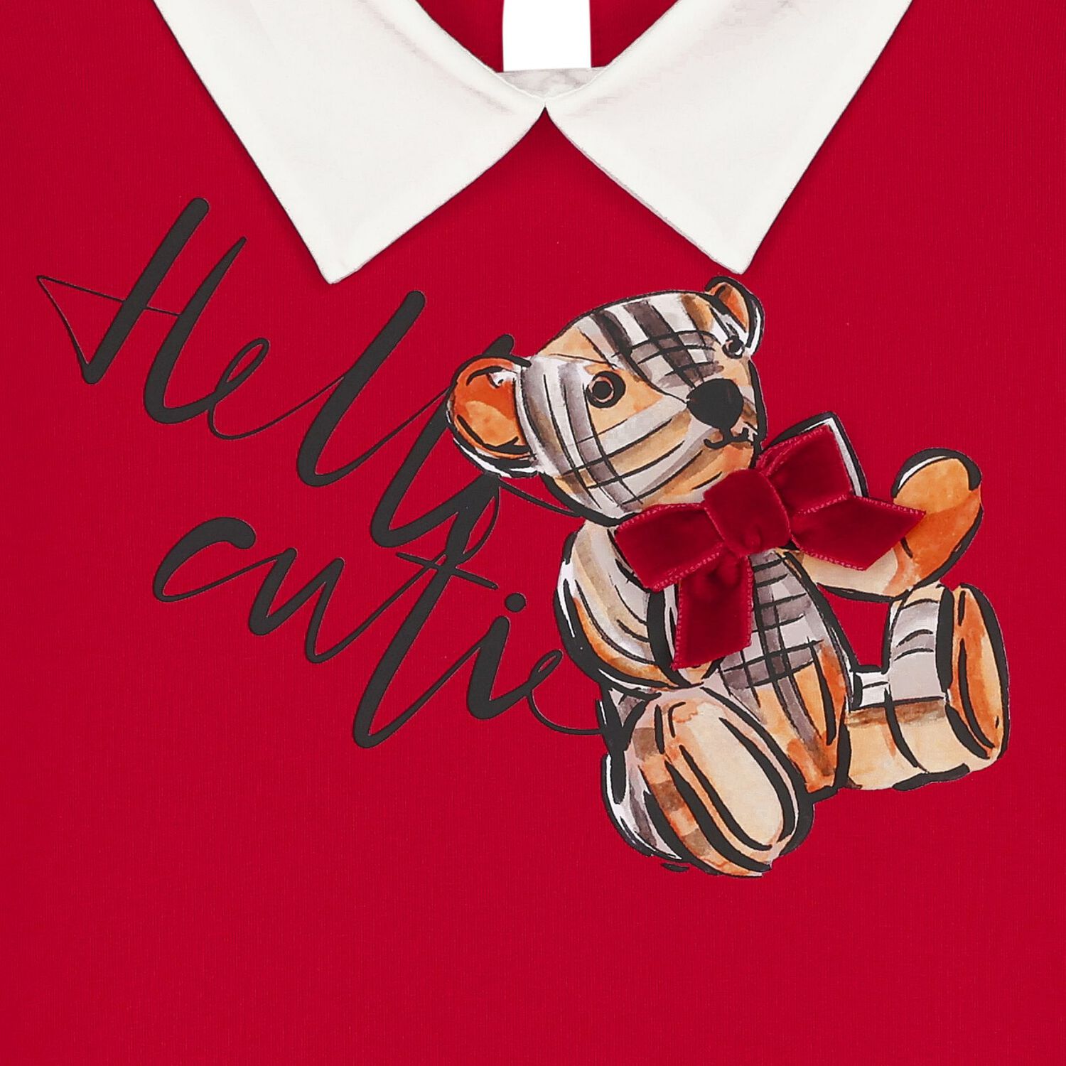 Girls Red Teddy Bear Dress, 1, hi-res image number null