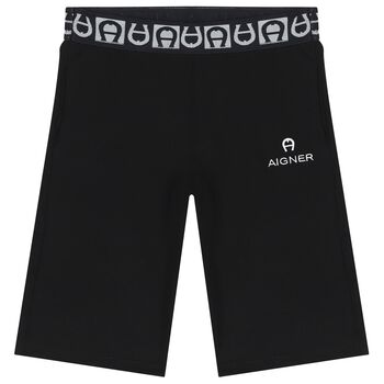 Boys Black Logo Shorts