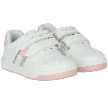Girls White Logo Trainers