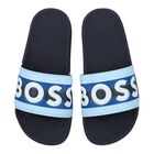 Boys Blue & Navy Blue Logo Sliders, 1, hi-res