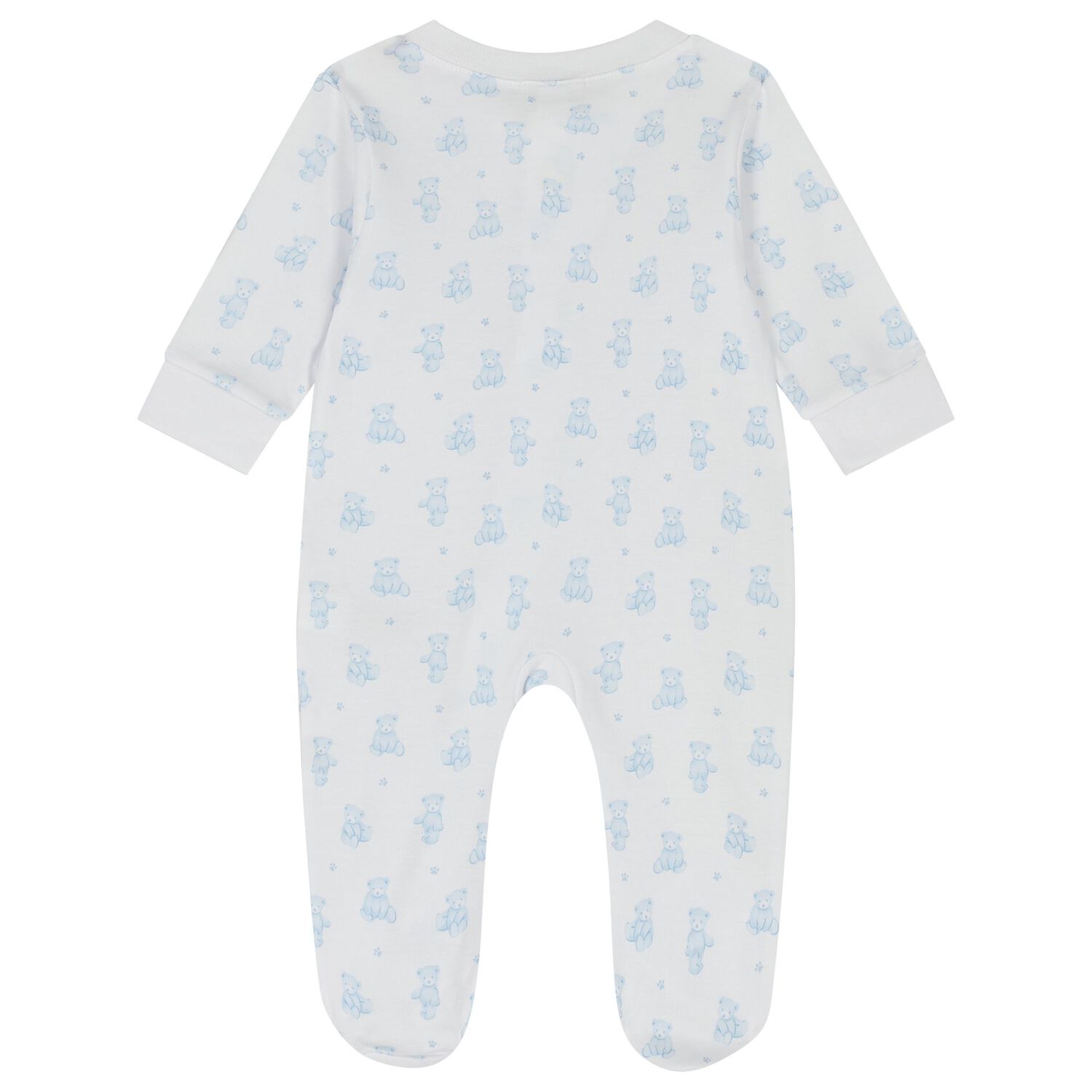 Baby Boys White & Blue Teddy Bear Babygrow Gift Set, 1, hi-res
