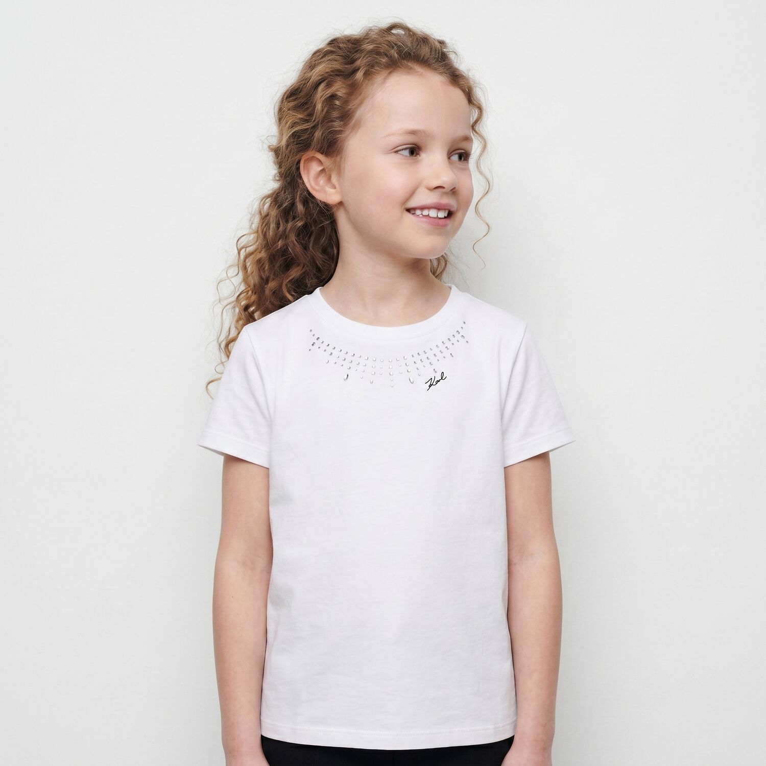 Girls Mini Me White Logo T-Shirt, 1, hi-res