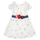 فستان بنات من التول باللون الابيض والزهرى, 1, hi-res