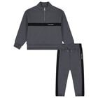 Boys Grey Logo Tracksuit, 1, hi-res