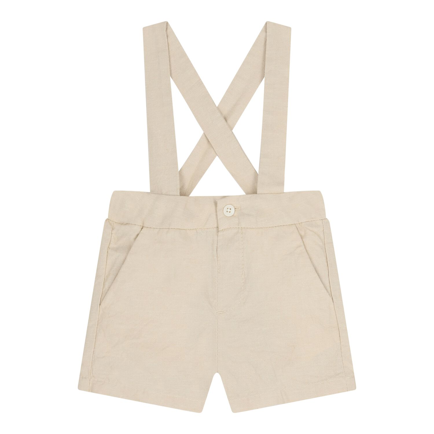 Baby Boys Beige Shorts, 1, hi-res