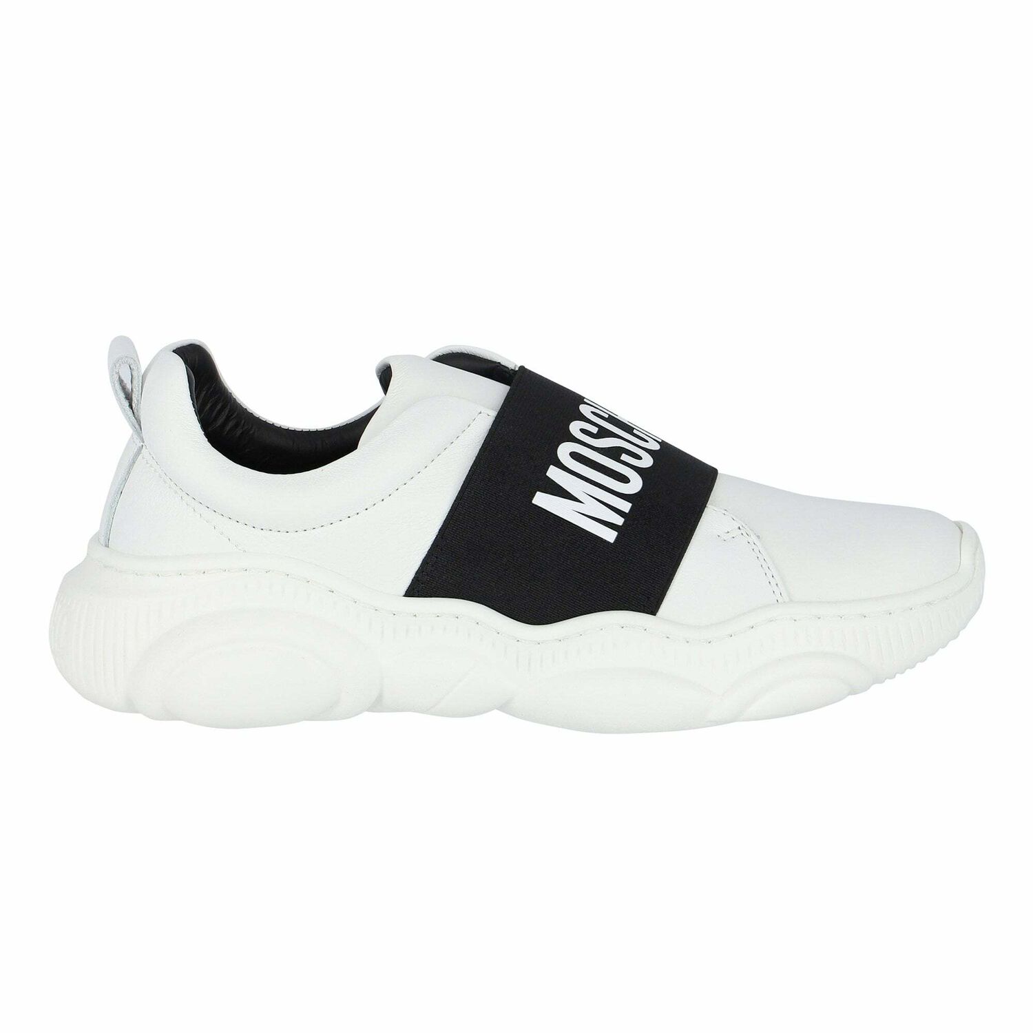 White Leather Logo Trainers, 1, hi-res