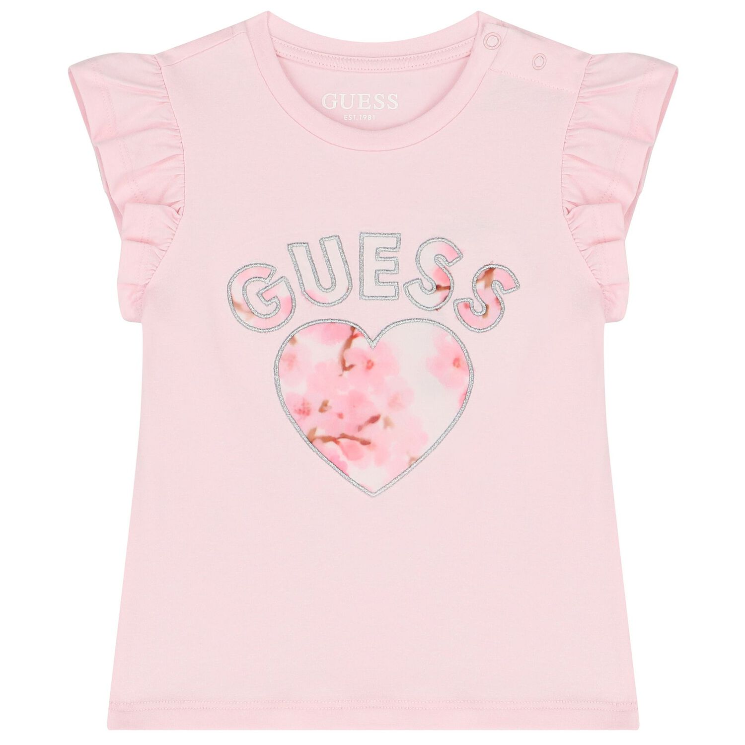 طقم تنورة بنات بالشعار باللون الوردي, 1, hi-res