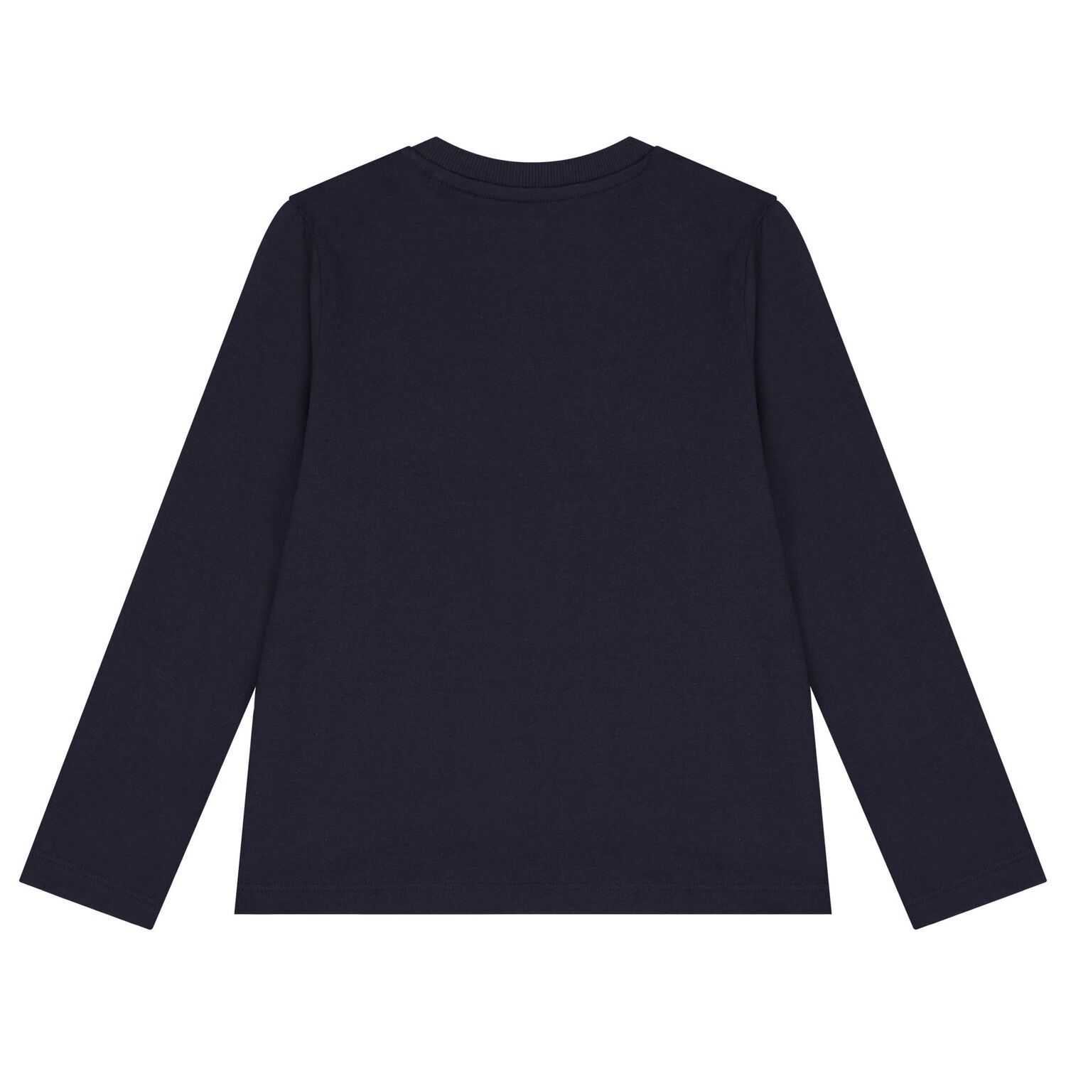 Boys Navy Blue Logo Long Sleeve Top, 2, hi-res image number null