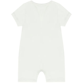 Baby Boys White Logo Romper
