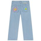 Girls Blue Denim Jeans, 1, hi-res