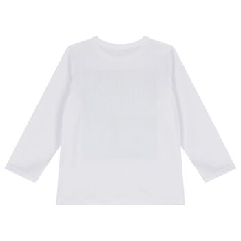 Boys White & Blue Yeti Long Sleeve Top