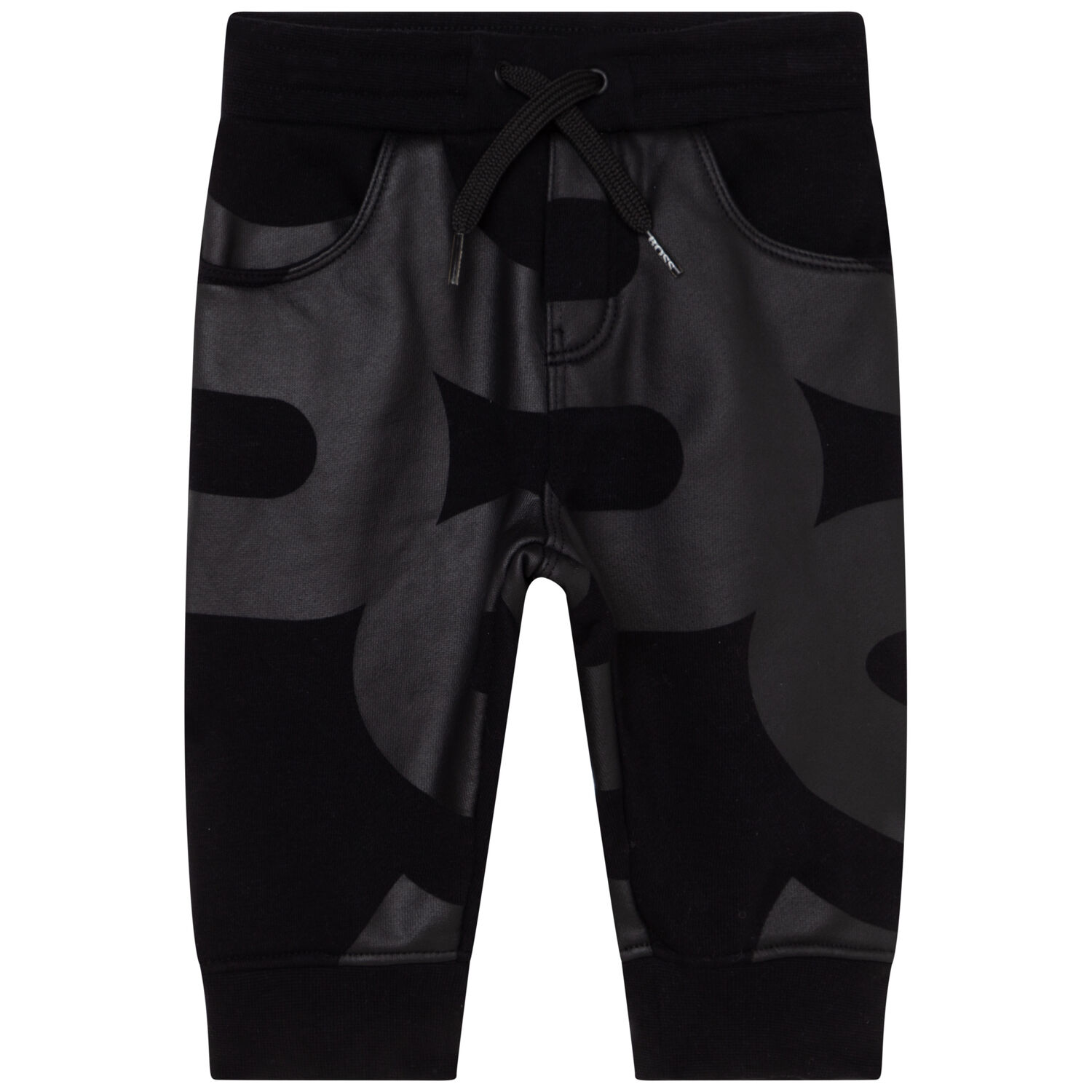 Younger Boys Black Logo Joggers, 1, hi-res