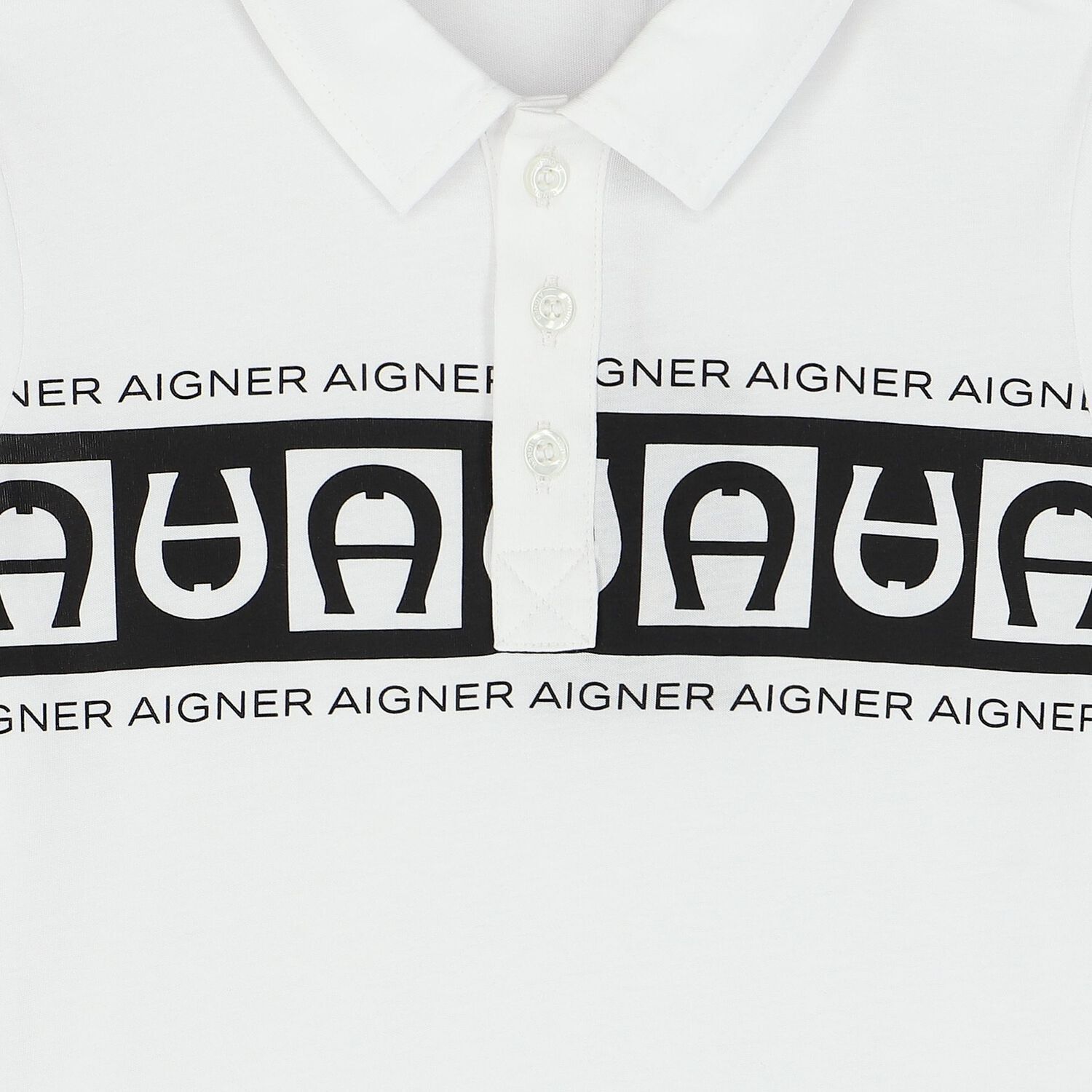 تيشيرت بولو أولاد بالشعار باللون الأبيض, 1, hi-res