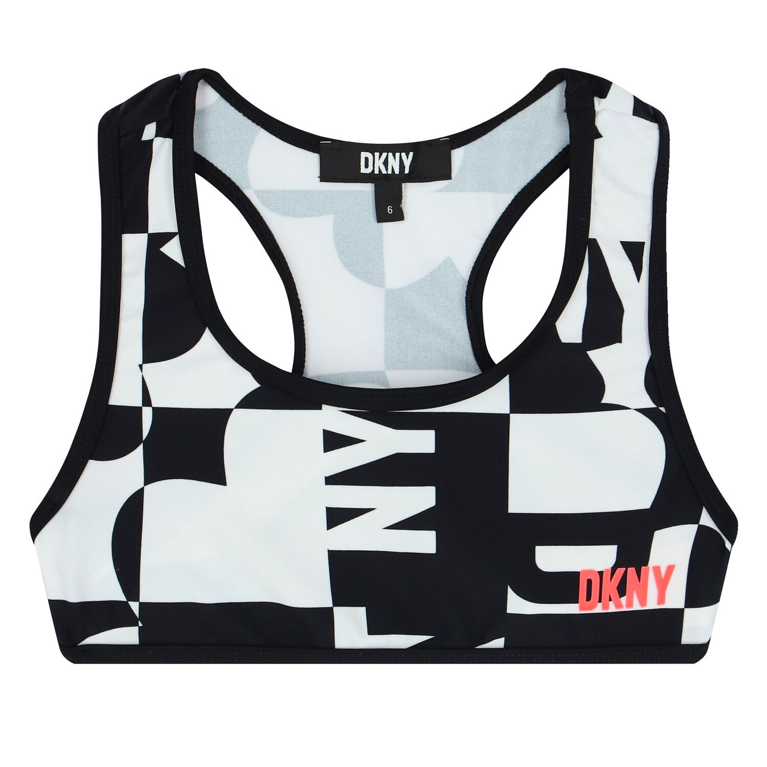 مايوة بيكينى بنات بالشعار باللون الأسود و الأبيض , 1, hi-res